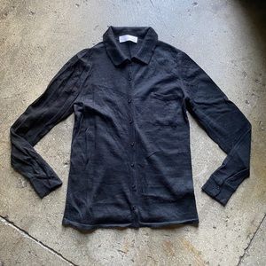 Hesparios Alpaca/Silk Black Button Down Sweater